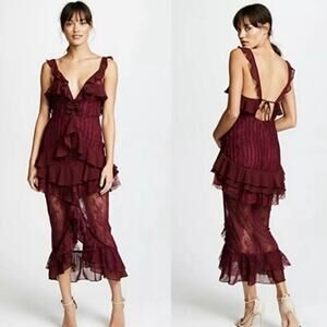 For Love & Lemons Daphne Midi Dress Size Small